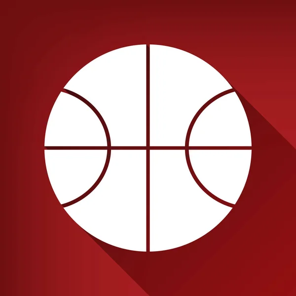 Ilustración Bola Baloncesto Vector Icono Blanco Con Sombra Ilimitada Sobre — Vector de stock