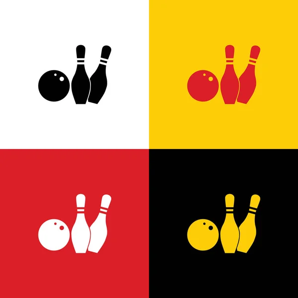 Bowling Zeichen Illustration Vektor Symbole Der Deutschen Flagge Auf Entsprechenden — Stockvektor