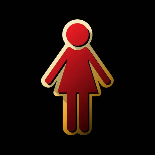 Женский Знак Иллюстрации Вектор Красная Иконка Маленькими Черными Безграничными Тенями — стоковый вектор