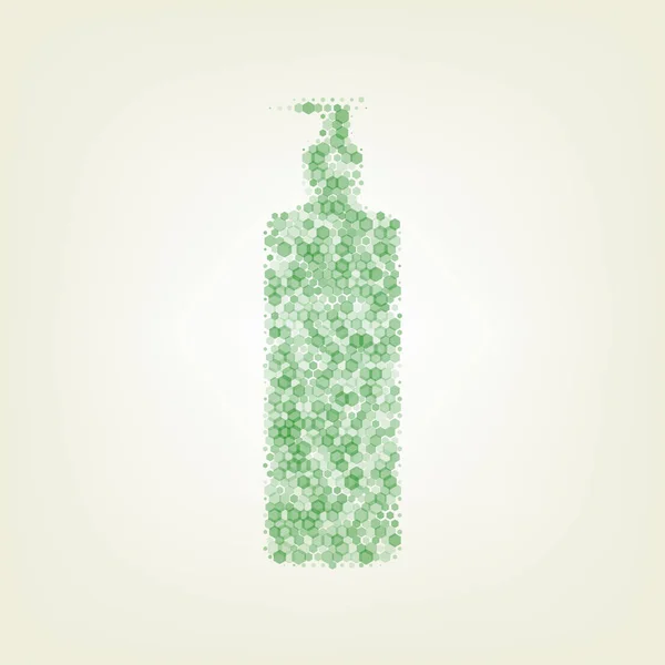 Gel Schaum Oder Flüssigseife Spender Pumpe Kunststoffflaschensilhouette Vektor Grünes Sechseck — Stockvektor