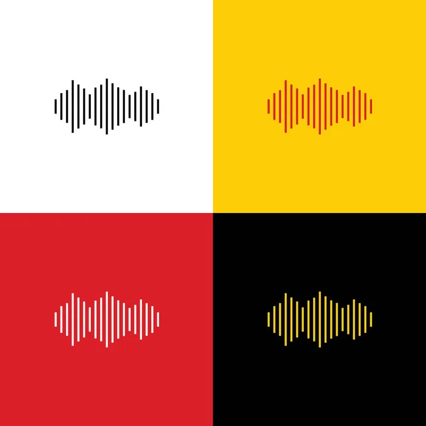 Sound Waves Icon Vector Icons German Flag Corresponding Colors Background — Stock Vector