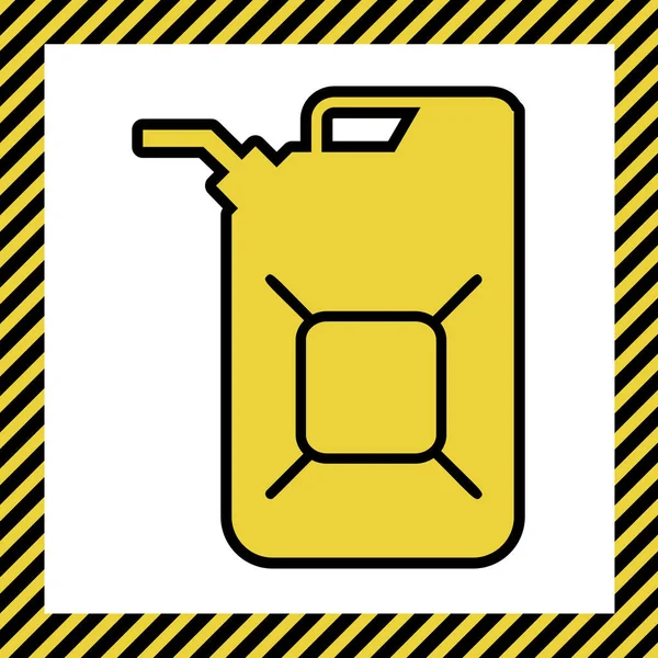 Jerrycan Zeichen Jerry Can Oil Sign Vektor Warmgelbes Symbol Mit — Stockvektor