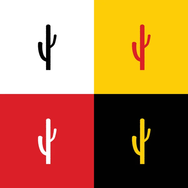 Kaktus Einfaches Zeichen Vektor Symbole Der Deutschen Flagge Auf Entsprechenden — Stockvektor