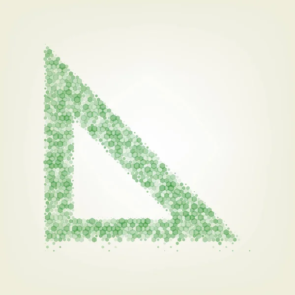 Иллюстрация Знака Правителя Вектор Зеленый Шестиугольник Рафинированный Значок Шумная Прозрачность — стоковый вектор