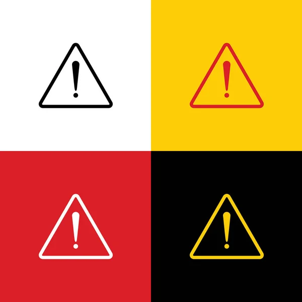 Signe Danger Exclamation Style Plat Vecteur Icônes Drapeau Allemand Sur — Image vectorielle