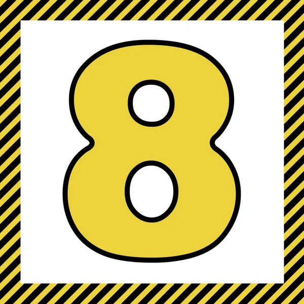 Number Sign Design Template Element Vector Warm Yellow Icon Black — Stock Vector
