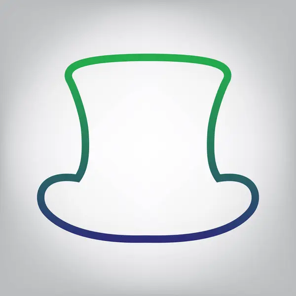 Знак Верхнього Капелюха Вектор Піктограма Контуру Зеленого Синього Градієнта Сірому — стоковий вектор