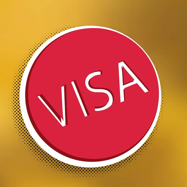 Visa Card Teken Illustratie Vector Magenta Icoon Met Donkere Schaduw — Stockvector