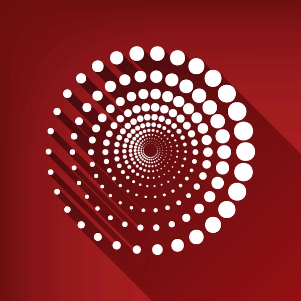 Cercles Technologiques Abstraits Signe Vecteur Icône Blanche Avec Ombre Illimitée — Image vectorielle