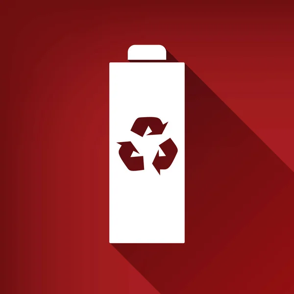 Batterij Recycle Teken Illustratie Vector Witte Icoon Met Onbegrensde Schaduw — Stockvector