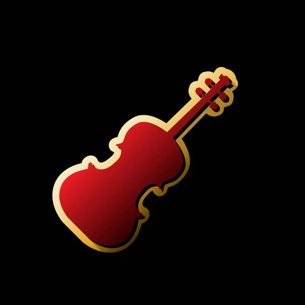 Ilustración Signos Violín Vector Icono Rojo Con Pequeñas Sombras Negras — Vector de stock