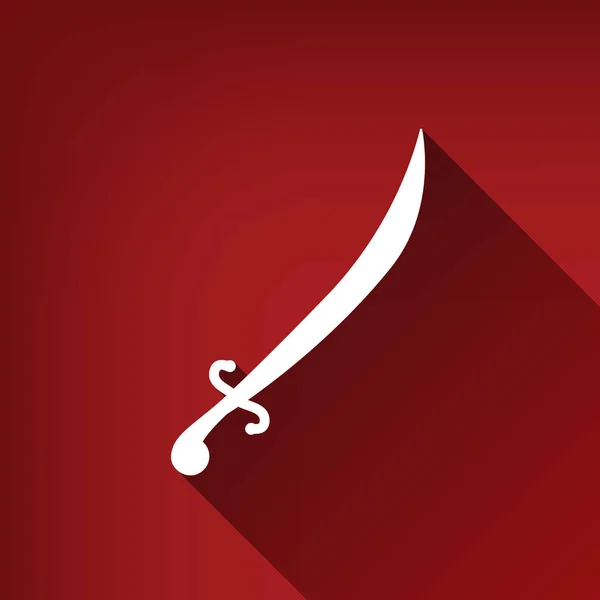 Meč Znamení Ilustrace Vektor Bílá Ikona Neomezené Stín Rubínově Červené — Stockový vektor
