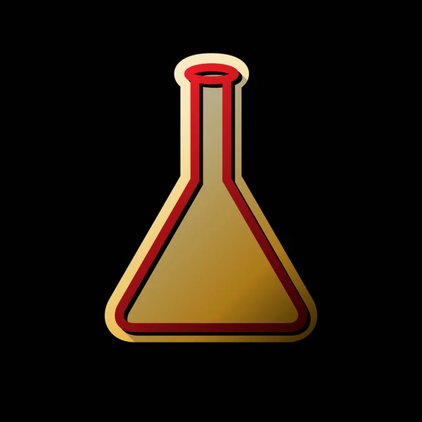 Segno Conico Flask Segno Vetro Laboratorio Vettore Icona Rossa Con — Vettoriale Stock