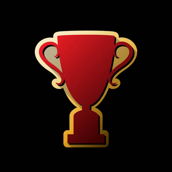 Panneau Coupe Des Champions Vecteur Icône Rouge Avec Petites Ombres — Image vectorielle