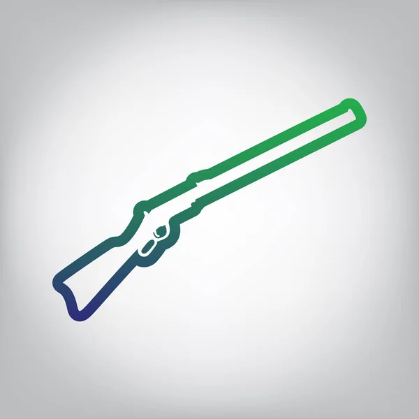 Lovecké Pušky Ikona Ilustrace Silueta Zbraň Vektor Zelené Modrou Přechodu — Stockový vektor
