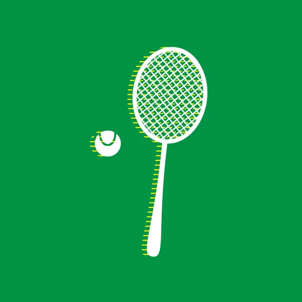 Raquette Tennis Avec Panneau Billes Vecteur Icône Plate Blanche Avec — Image vectorielle