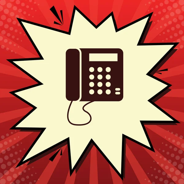 通信や携帯電話のサイン ベクトル レモン シフォン シャッター バブル光線と赤い Popart 背景の暗い赤色のアイコン — ストックベクタ