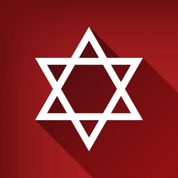 Escudo Magen David Star Símbolo Israel Vector Ícone Branco Com —  Vetores de Stock