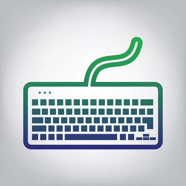 Teclado Sinal Simples Vector Ícone Contorno Gradiente Verde Azul Fundo — Vetor de Stock