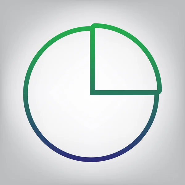 Business Graph Sign Vector Green Blue Gradient Contour Icon Grayish — Stock Vector