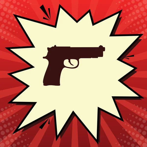 Ilustracja Znak Pistolet Wektor Ciemny Czerwony Ikona Bubble Szyfonu Migawki — Wektor stockowy