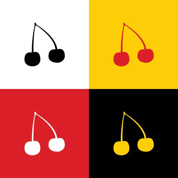 Cherry Znamení Ilustrace Vektor Ikony Německé Vlajky Odpovídající Barvy Jako — Stockový vektor