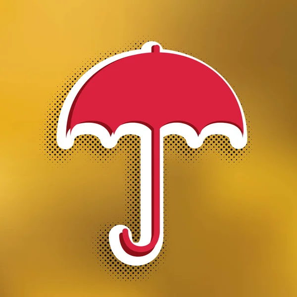 Paraply Tecken Ikonen Regn Skydd Symbol Platt Designstil Vektor Magenta — Stock vektor