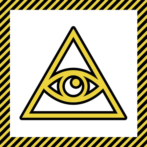 Tous Voyant Symbole Pyramide Des Yeux Franc Maçon Spirituel Vecteur — Image vectorielle