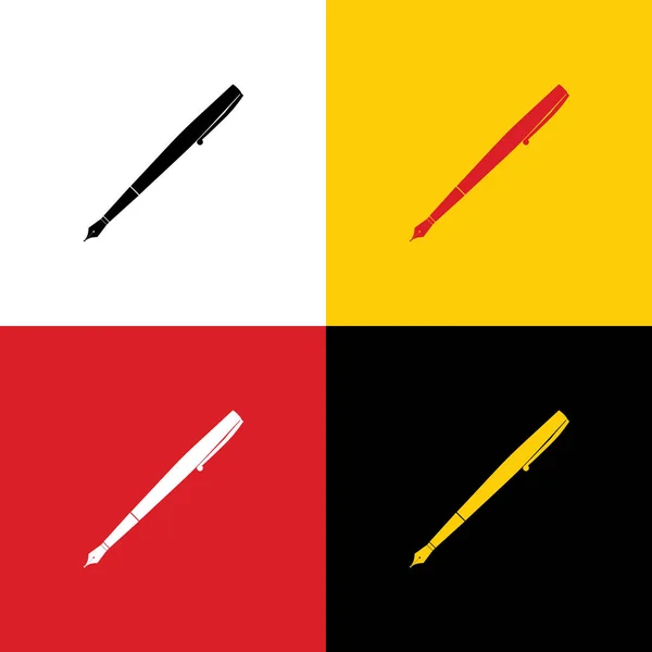 Długopis Ilustracja Znak Wektor Ikony Niemiecki Flagi Odpowiednie Kolory Tle — Wektor stockowy