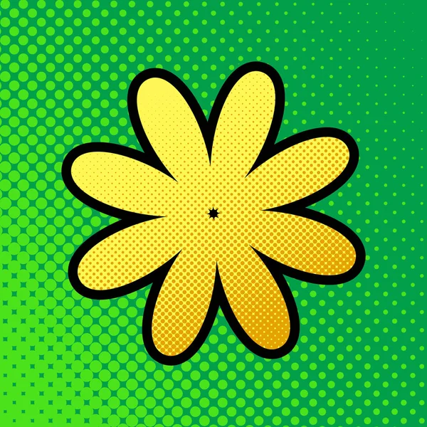 Flor Ilustração Signo Vector Pop Art Laranja Para Pontos Amarelos — Vetor de Stock