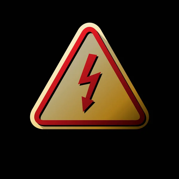 High Voltage Danger Sign Vector Red Icon Small Black Limitless — Stock Vector