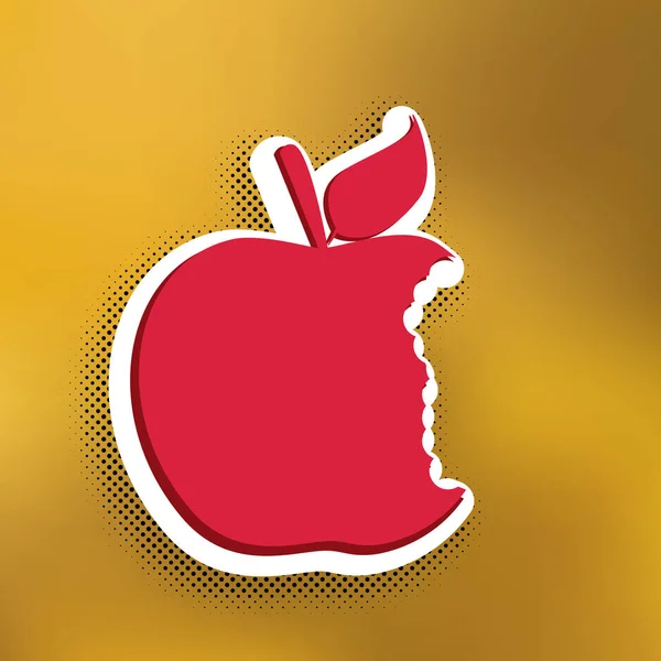 Znak Bited Apple Wektor Magenta Ikona Ciemniejszy Cień Białe Naklejki — Wektor stockowy