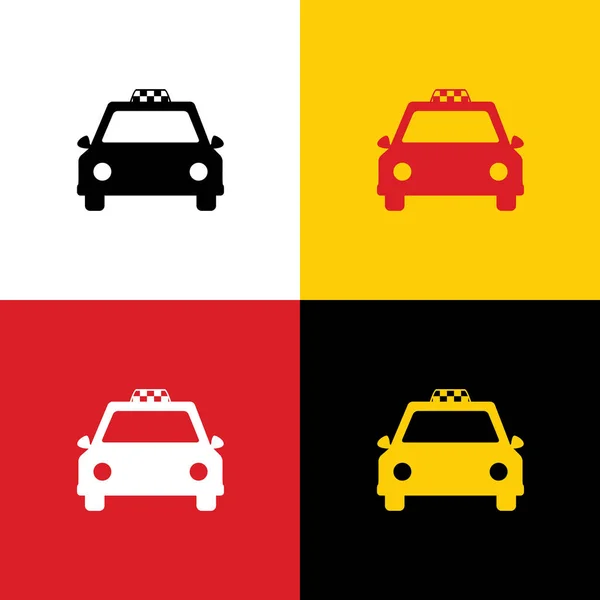 Taxi Sign Illustration Vector Icons German Flag Corresponding Colors Background — Stock Vector