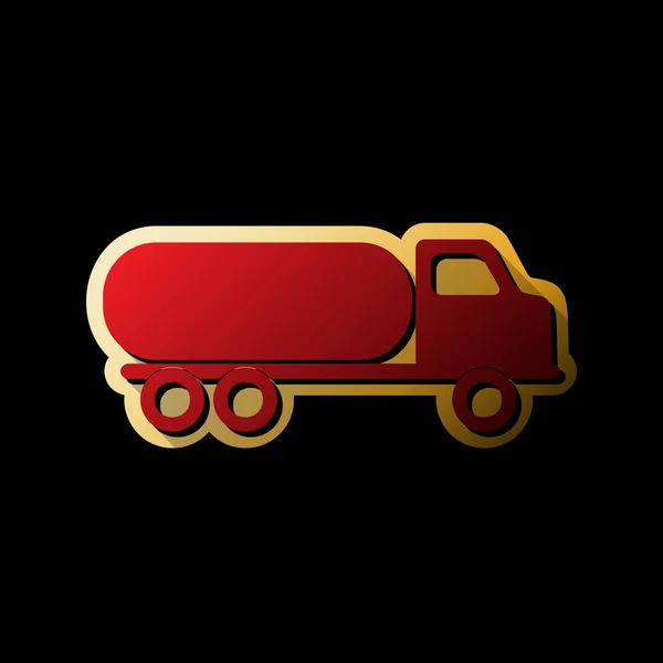Carros Transporte Assinados Vector Ícone Vermelho Com Pequenas Sombras Pretas —  Vetores de Stock