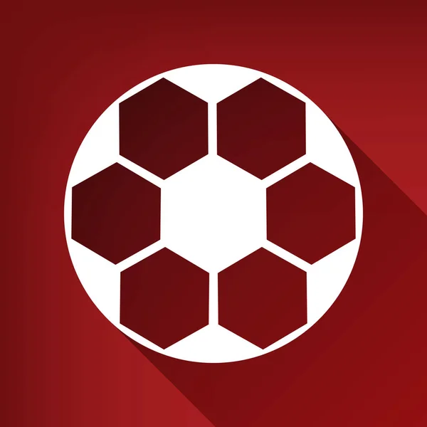 足球标志 白色图标与无限的阴影在红宝石红色背景 — 图库矢量图片