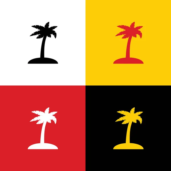 Знак Кокосовой Пальмы Вектор Иконки Немецкого Флага Соответствующих Цветах Качестве — стоковый вектор