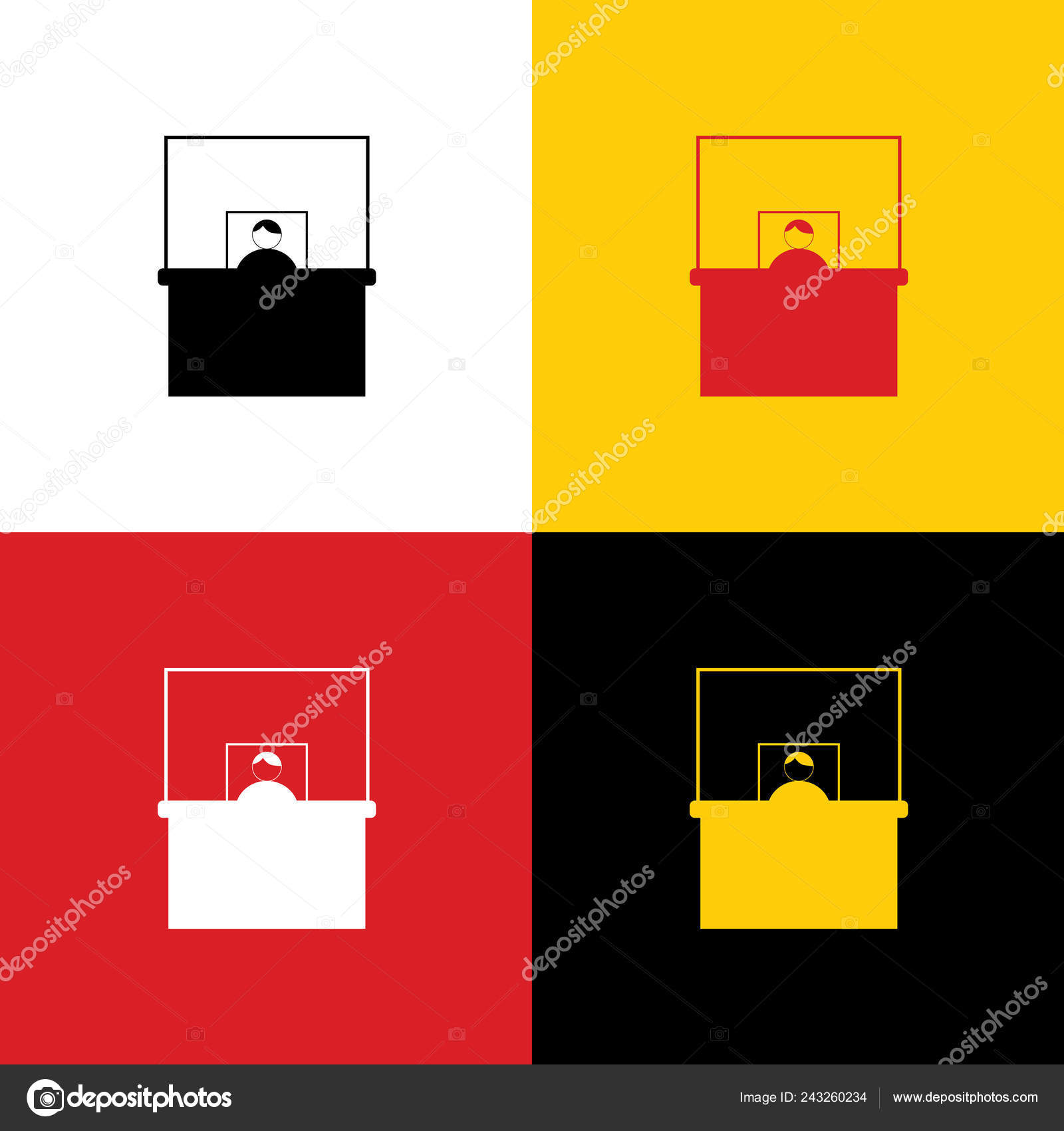 Information Desk Sign Vector Icons German Flag Corresponding