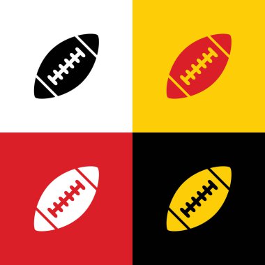 Amerikan basit futbol topu. Vektör. Arka plan olarak karşılık gelen Colors Alman bayrağı simgeleri.