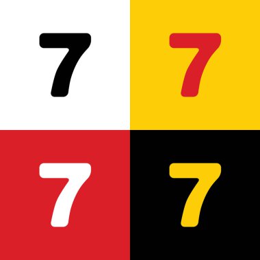 7 numaralı işaret tasarım şablonu öğesi. Vektör. Arka plan olarak karşılık gelen Colors Alman bayrağı simgeleri.