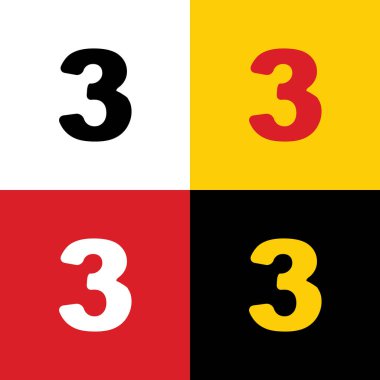 3 numara işareti tasarım şablonu öğesi. Vektör. Arka plan olarak karşılık gelen Colors Alman bayrağı simgeleri.