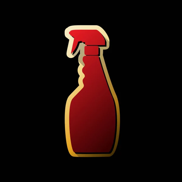 Пластиковая Бутылка Чистки Вектор Красная Иконка Маленькими Черными Безграничными Тенями — стоковый вектор