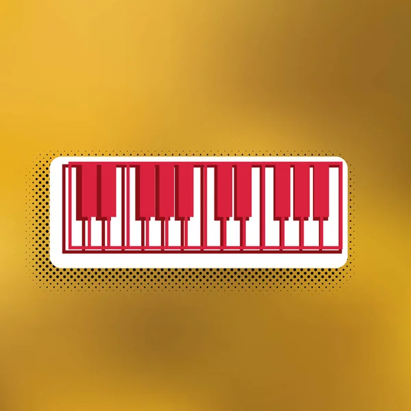 Piano Toetsenbord Teken Vector Magenta Icoon Met Donkere Schaduw Witte — Stockvector