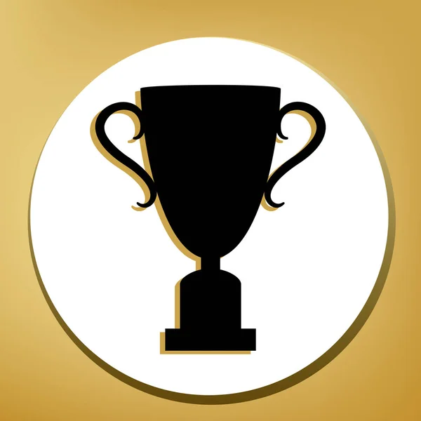 Panneau Coupe Des Champions Vecteur Icône Noire Avec Ombre Marron — Image vectorielle