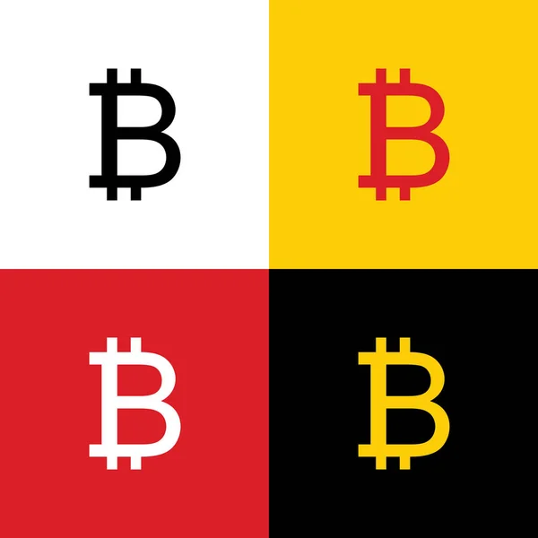Bitcoin Znamení Vektor Ikony Německé Vlajky Odpovídající Barvy Jako Pozadí — Stockový vektor