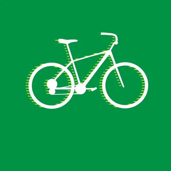 Vélo Panneau Vélo Vecteur Icône Plate Blanche Avec Ombre Rayée — Image vectorielle