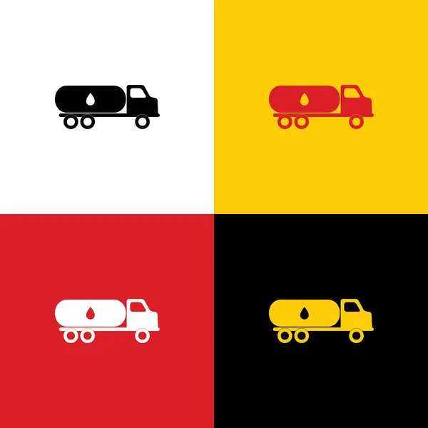 Auto Transportiert Ölzeichen Vektor Symbole Der Deutschen Flagge Auf Entsprechenden — Stockvektor