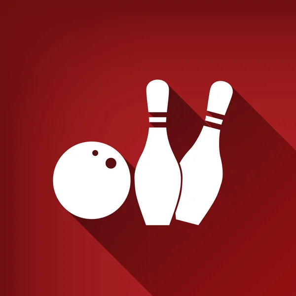 Bowling Zeichen Illustration Vektor Weißes Symbol Mit Unbegrenztem Schatten Auf — Stockvektor