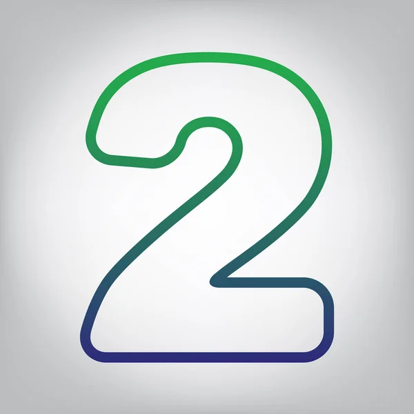 Znak Čísla Prvky Šablony Návrhu Vektor Zelené Modrou Přechodu Obrysu — Stockový vektor