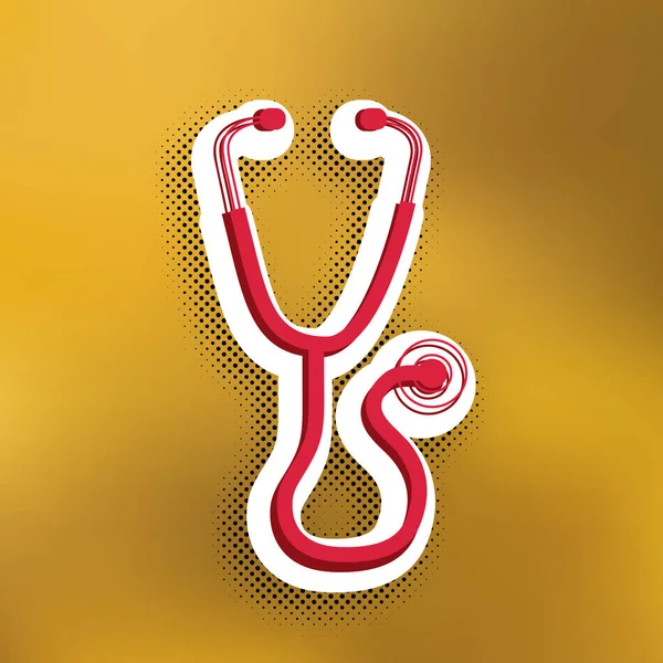 Stethoskopzeichen Illustration Vektor Magenta Symbol Mit Dunklerem Schatten Weißem Aufkleber — Stockvektor