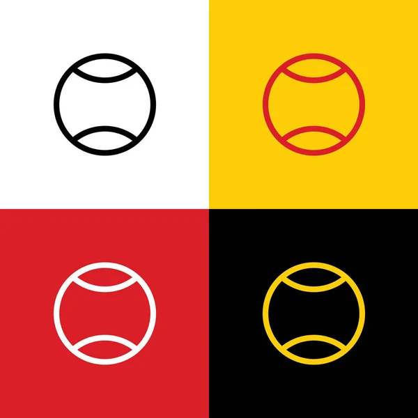Ilustracja Znak Piłki Tenisowe Wektor Ikony Niemiecki Flagi Odpowiednie Kolory — Wektor stockowy